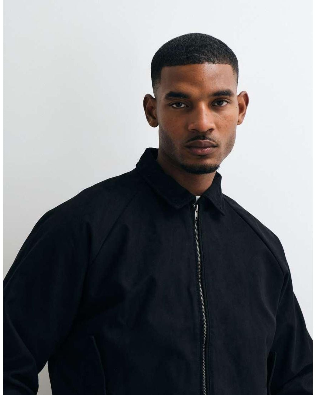 Blend Black Zip Through Collar Bomber Jacket for men