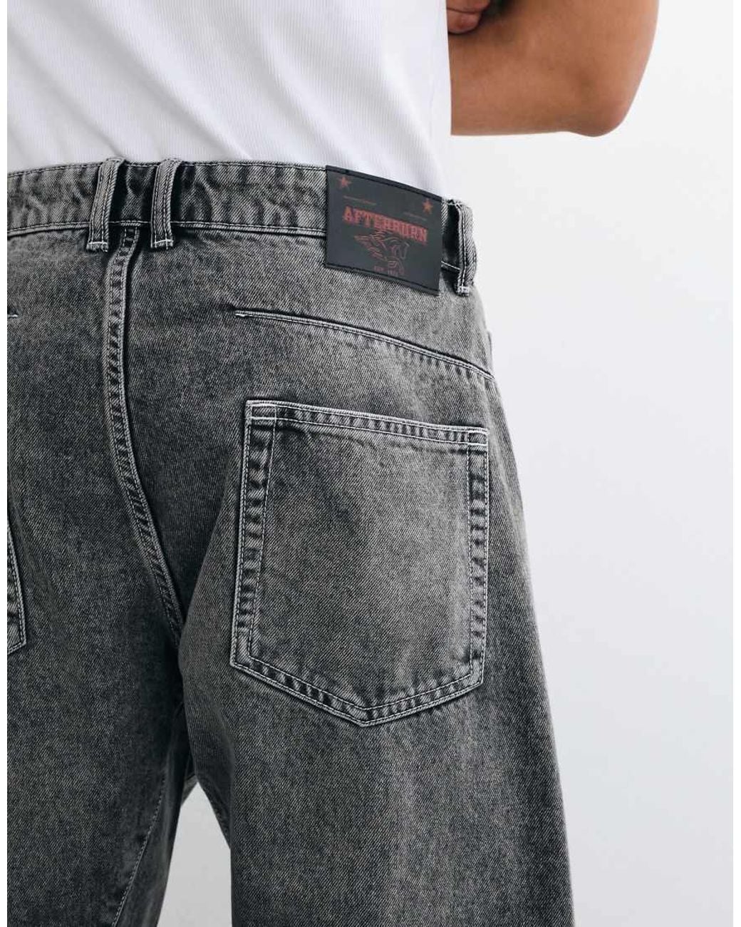 Bershka Blue Twisted Fit Jeans for men