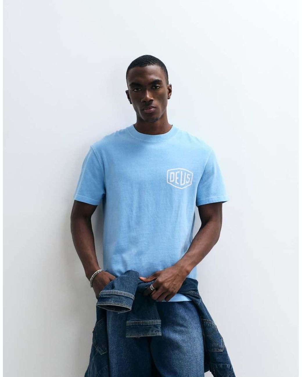Deus Ex Machina Blue Shield Garment Dyed T-shirt for men