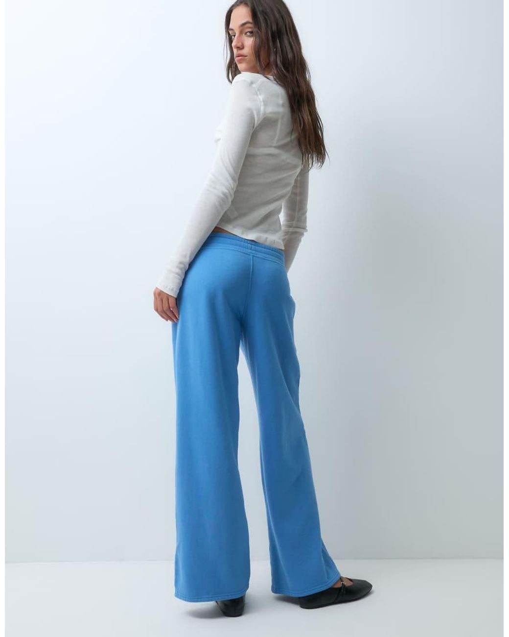 Hollister Blue Low Rise Wide Leg joggers
