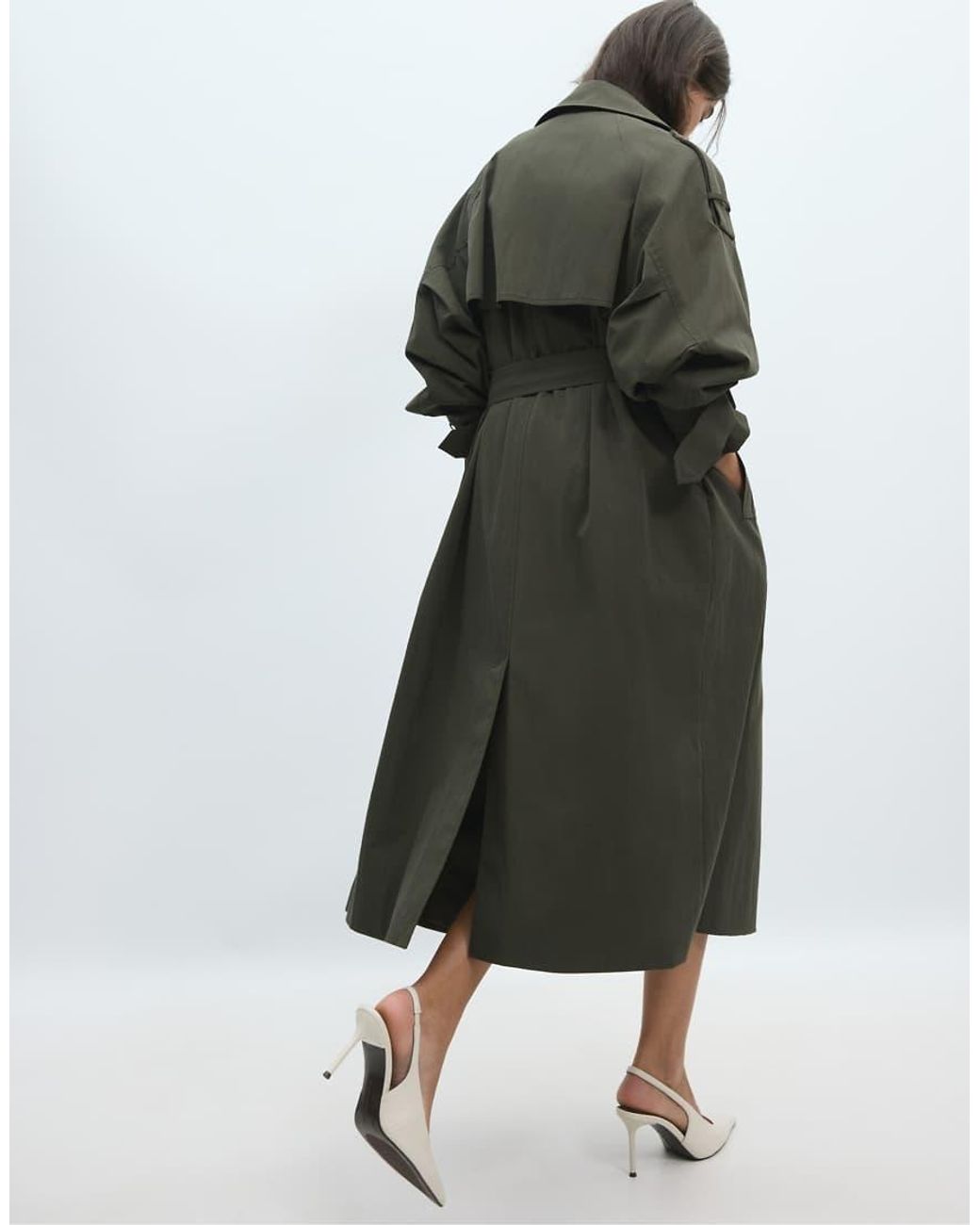 Stradivarius Blue Oversize Trench Coat