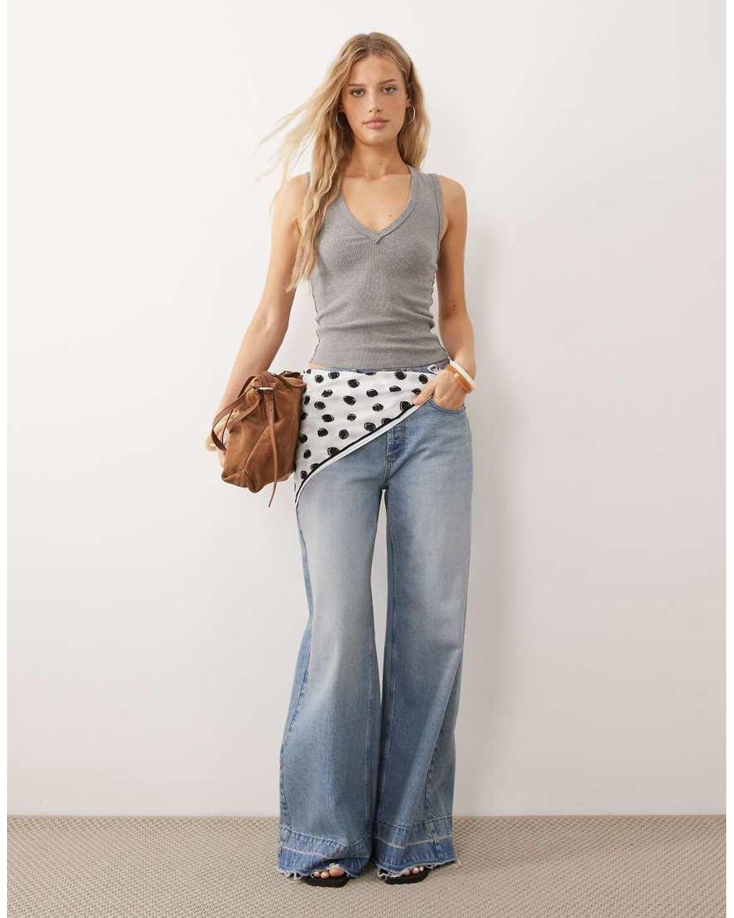 Free People Gray Neria Tank Top