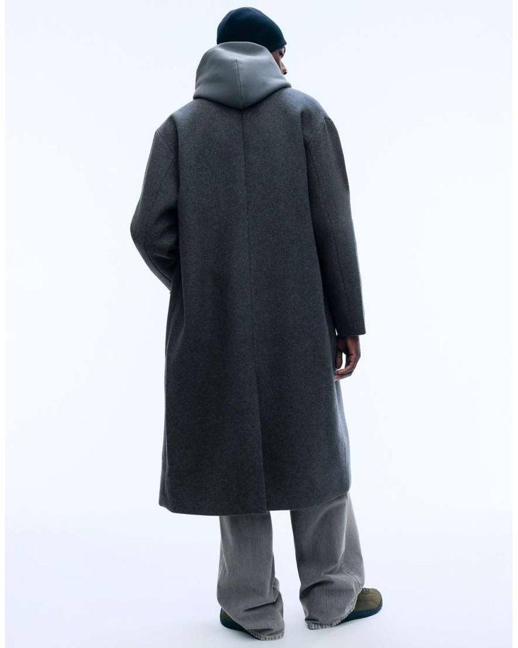 Weekday Blue Wool Blend Coat for men