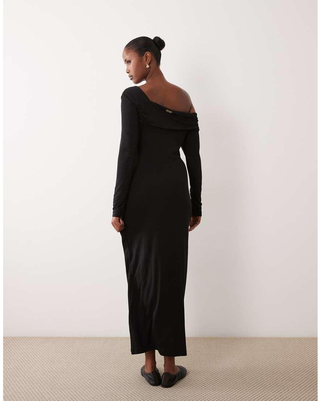 Barbour Black Kemora Long Sleeve Drop Shoulder Maxi Dress