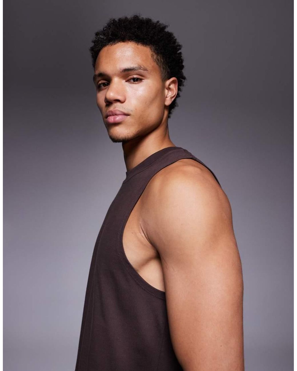 4505 Gray Icon Drop Armhole Cotton Training Vest With Quick Dry Finish for men