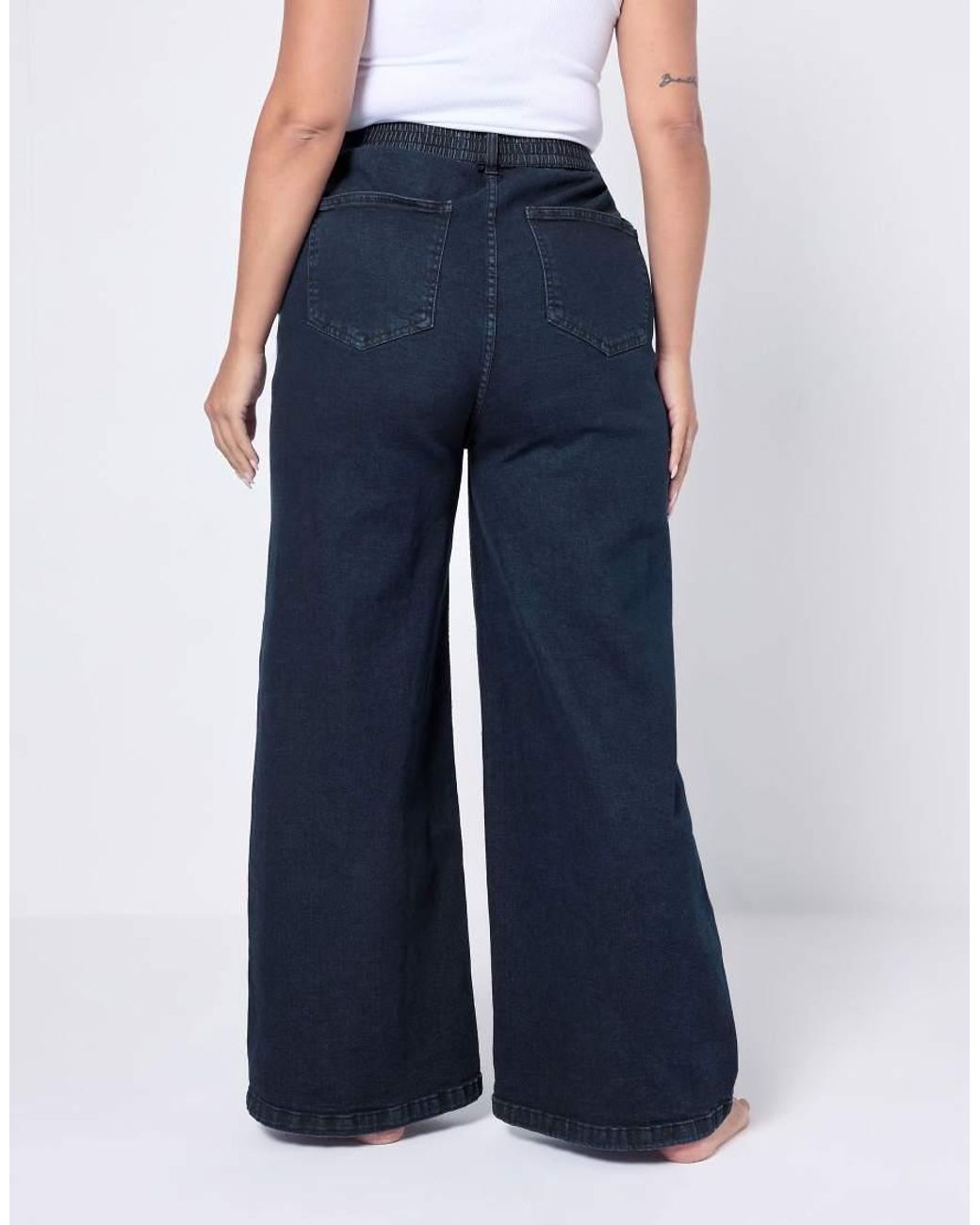 Yours Clothing Blue Wide Leg Slouchy Jeans