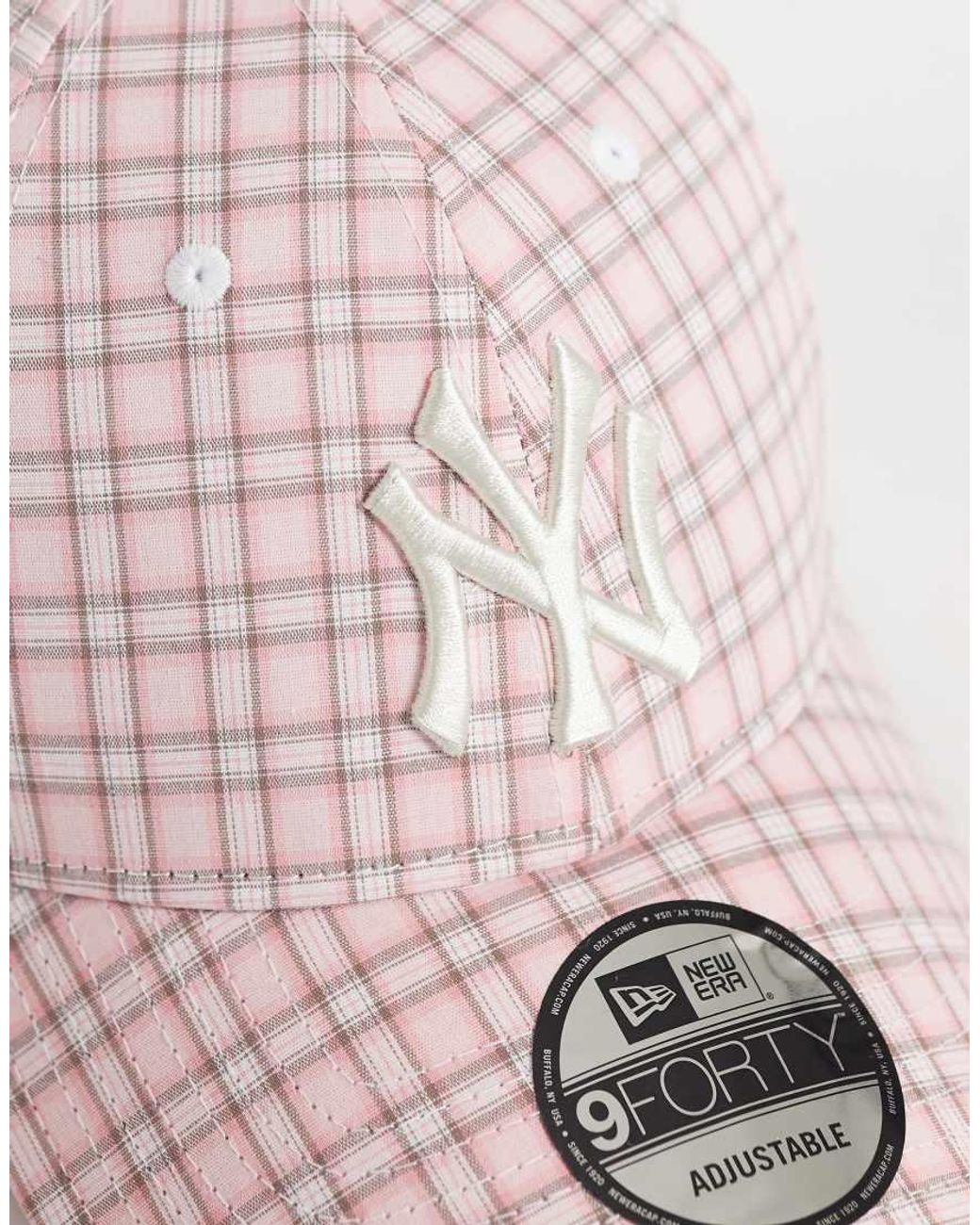 KTZ X Asos Exclusive Ny Yankees 9Forty Micro Check Cap in Pink | Lyst UK