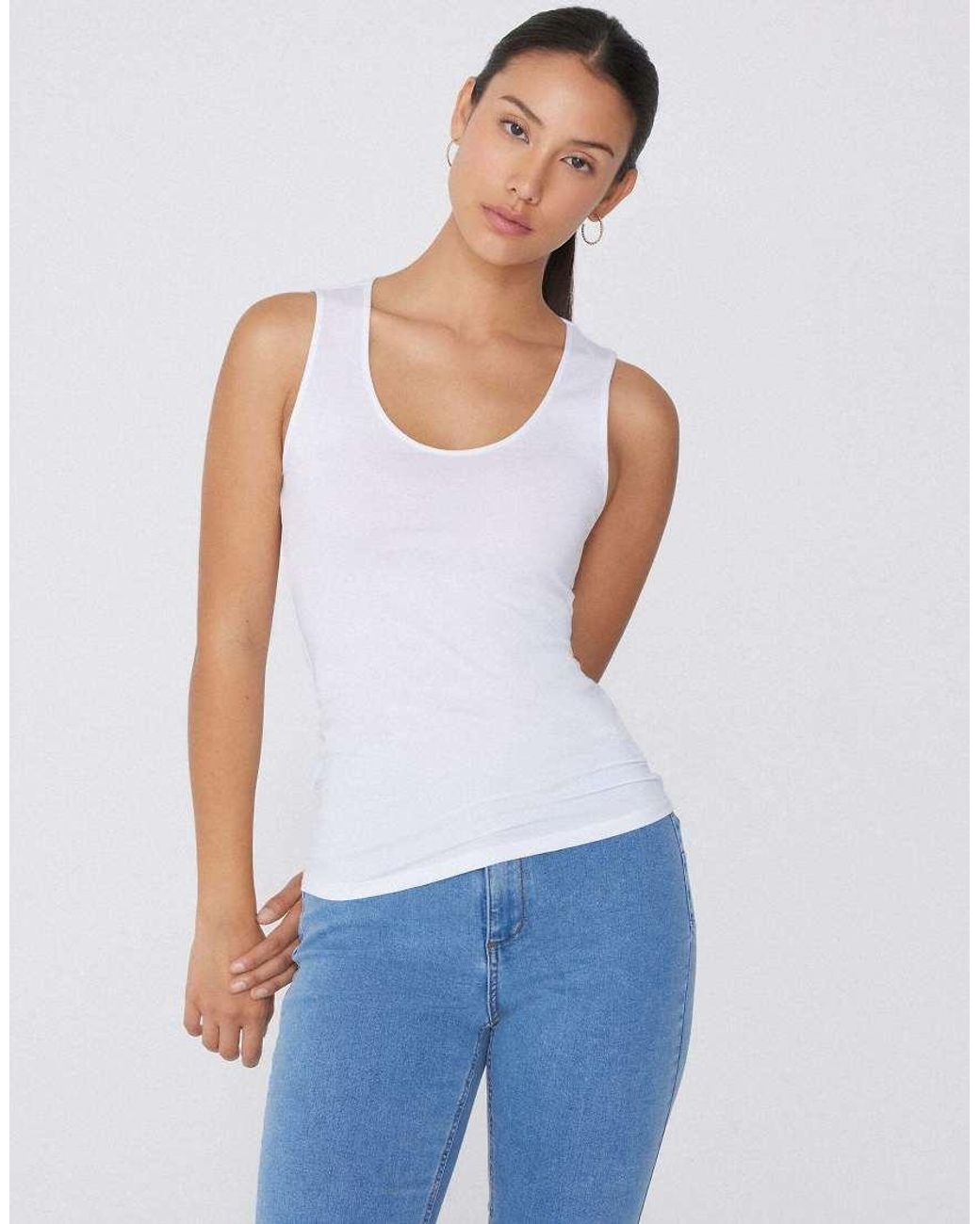Tezenis White Camisole With Wide Straps