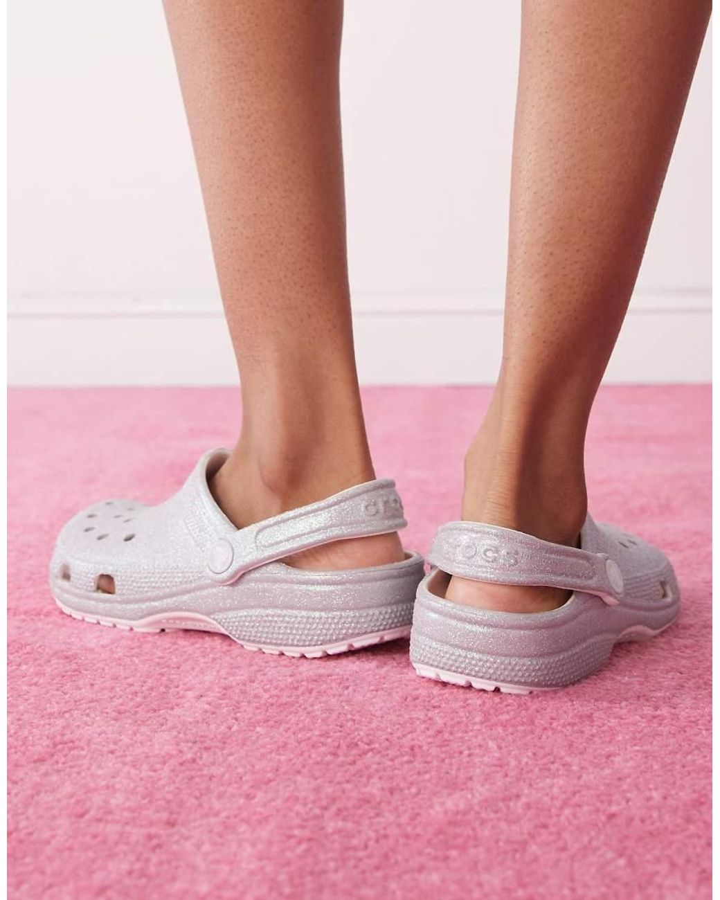 CROCSTM Pink Classic Glitter Clog