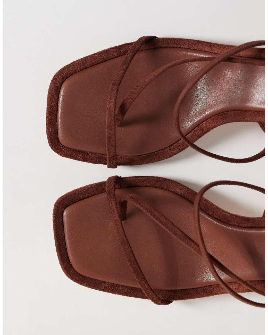 Glamorous Brown Barely There Heeled Sandals
