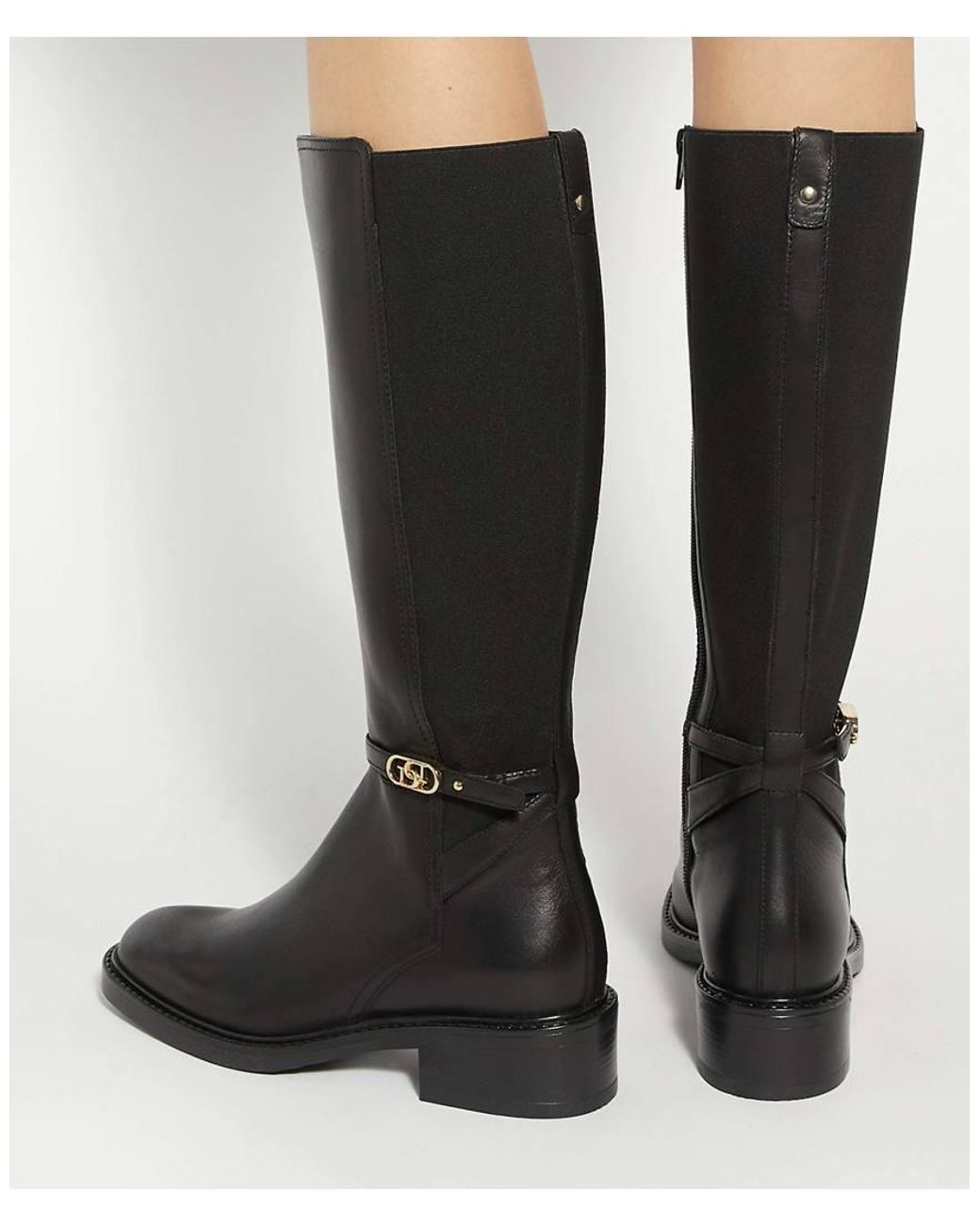 Dune Black Tias Knee High Boots