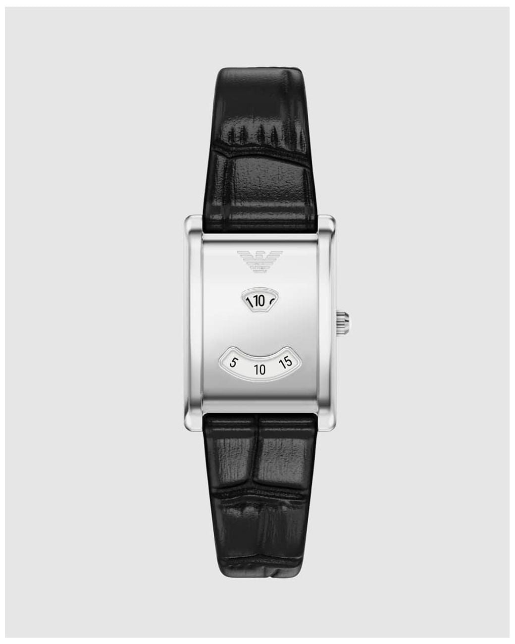 Emporio Armani White Two-Hand Leather Watch