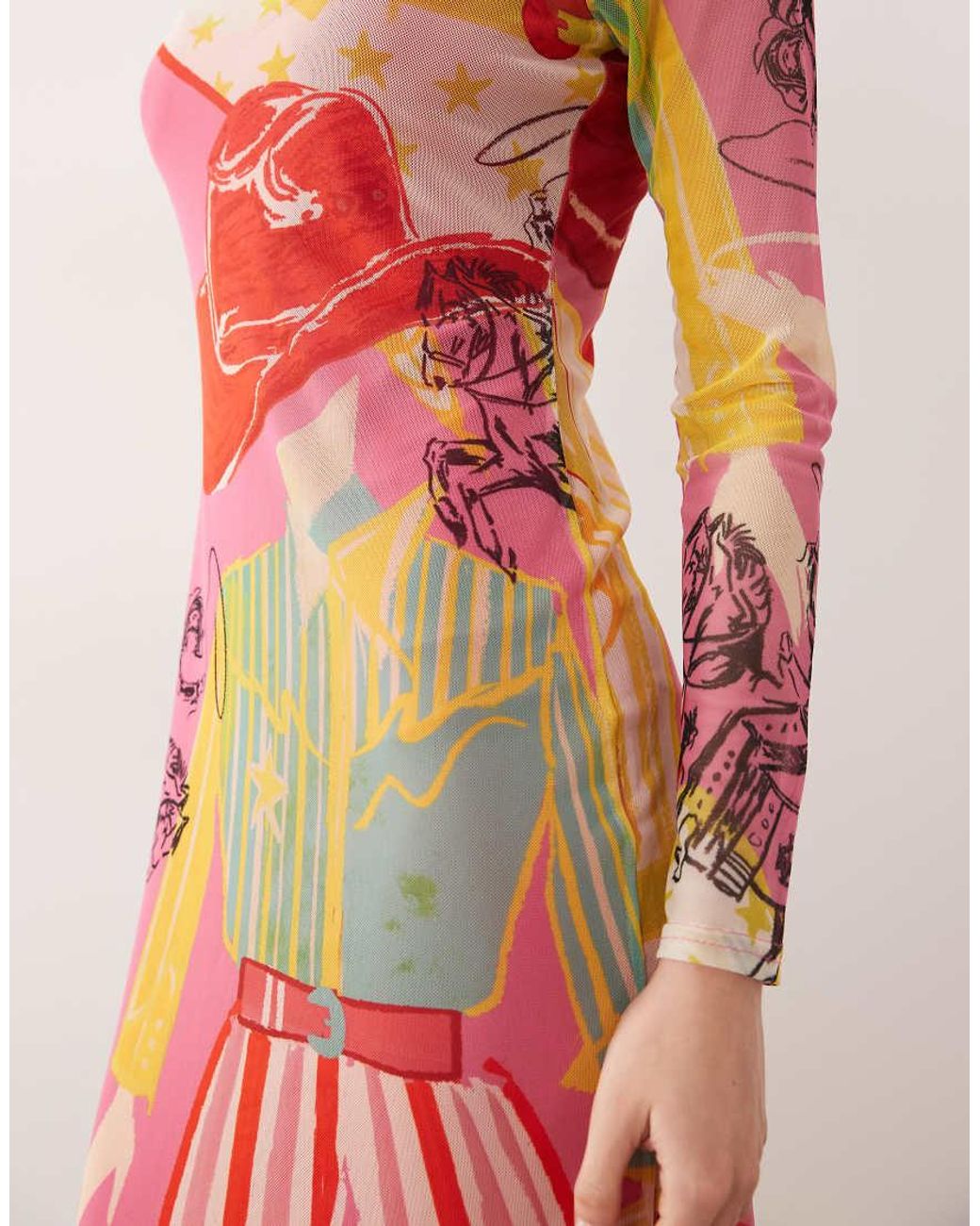 Never Fully Dressed Pink Mesh Maxi Dress