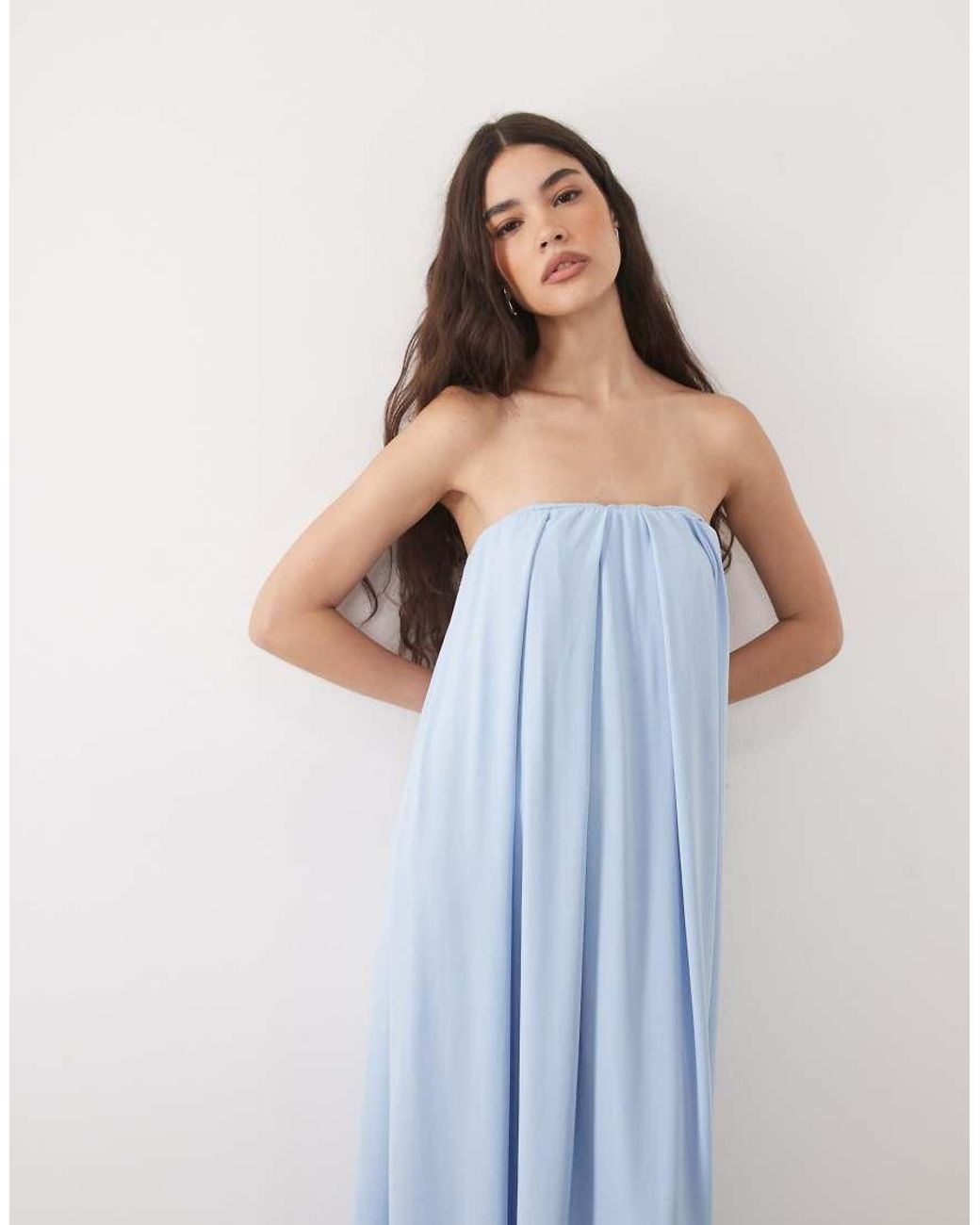 ASOS Blue Bandeau Maxi Dress