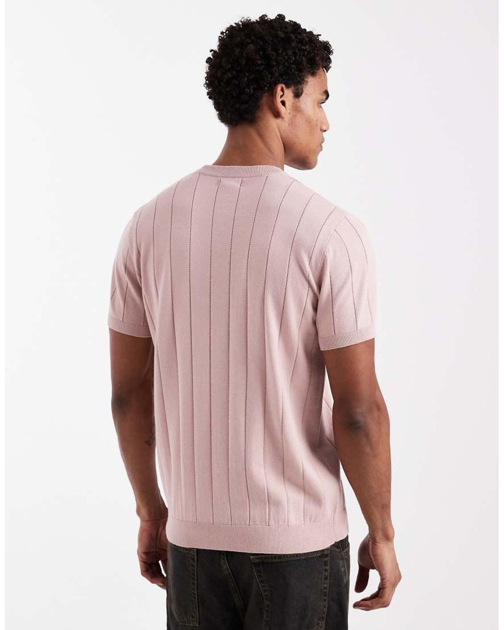 New Look Pink Knitted T-shirt for men