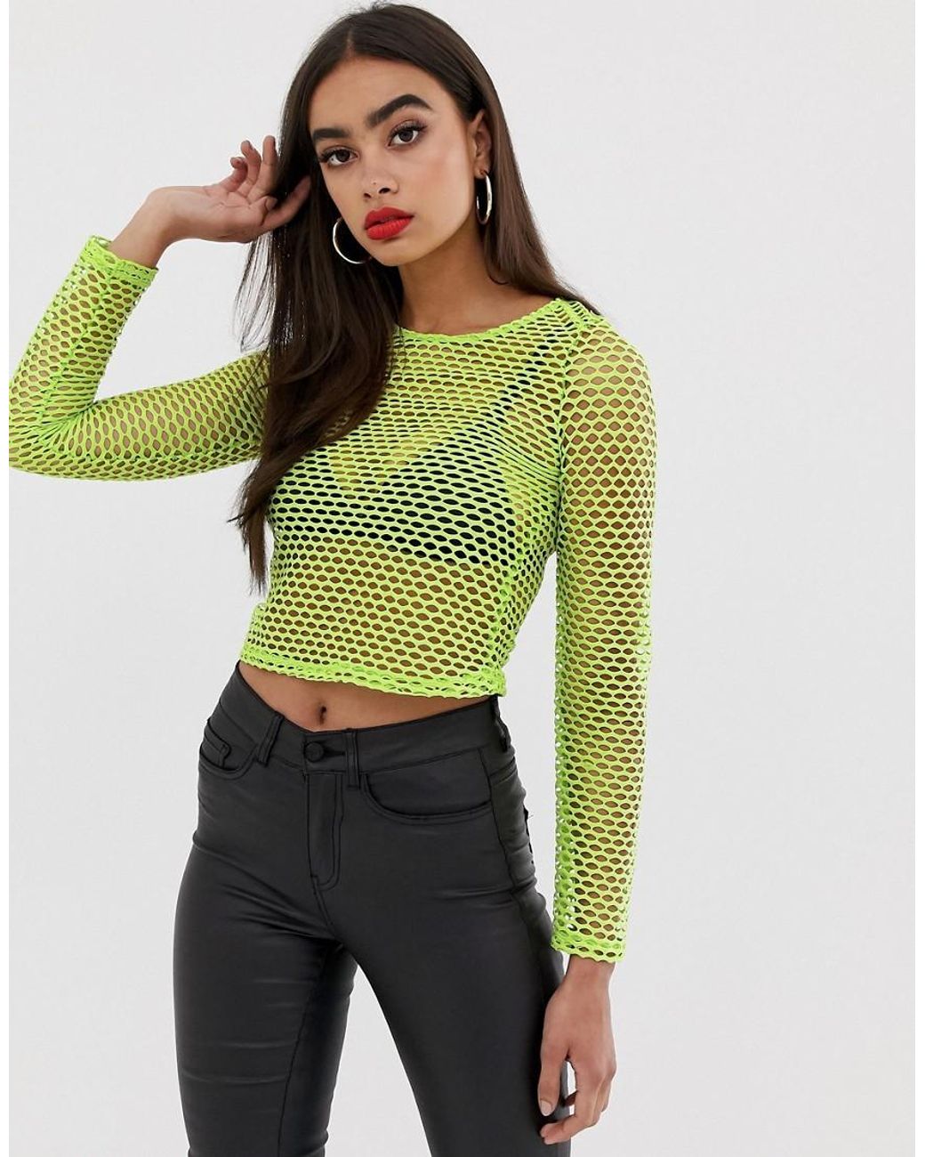 fishnet sleeve top