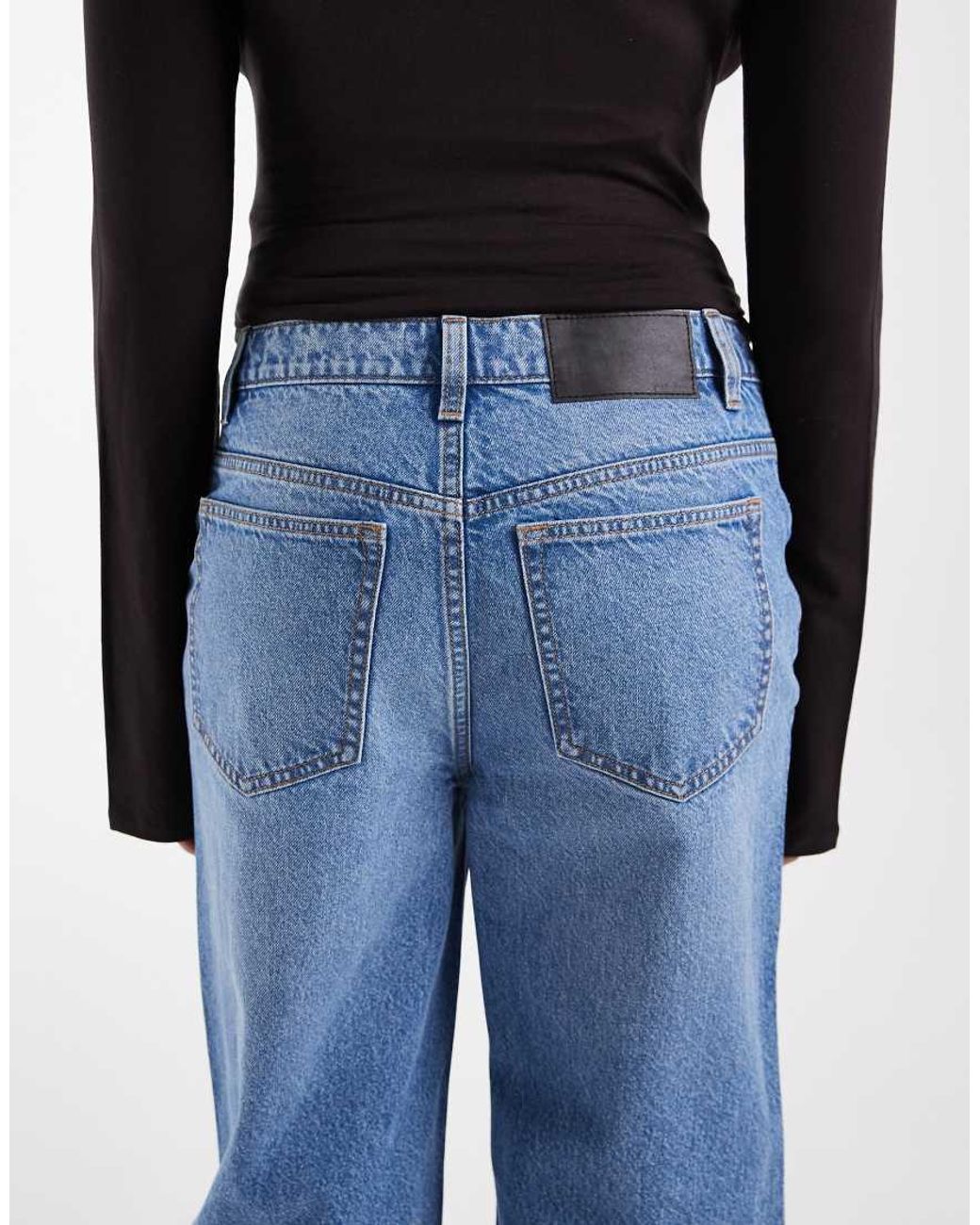 ASOS Blue Asos Design Maternity Straight Wide Leg Jeans