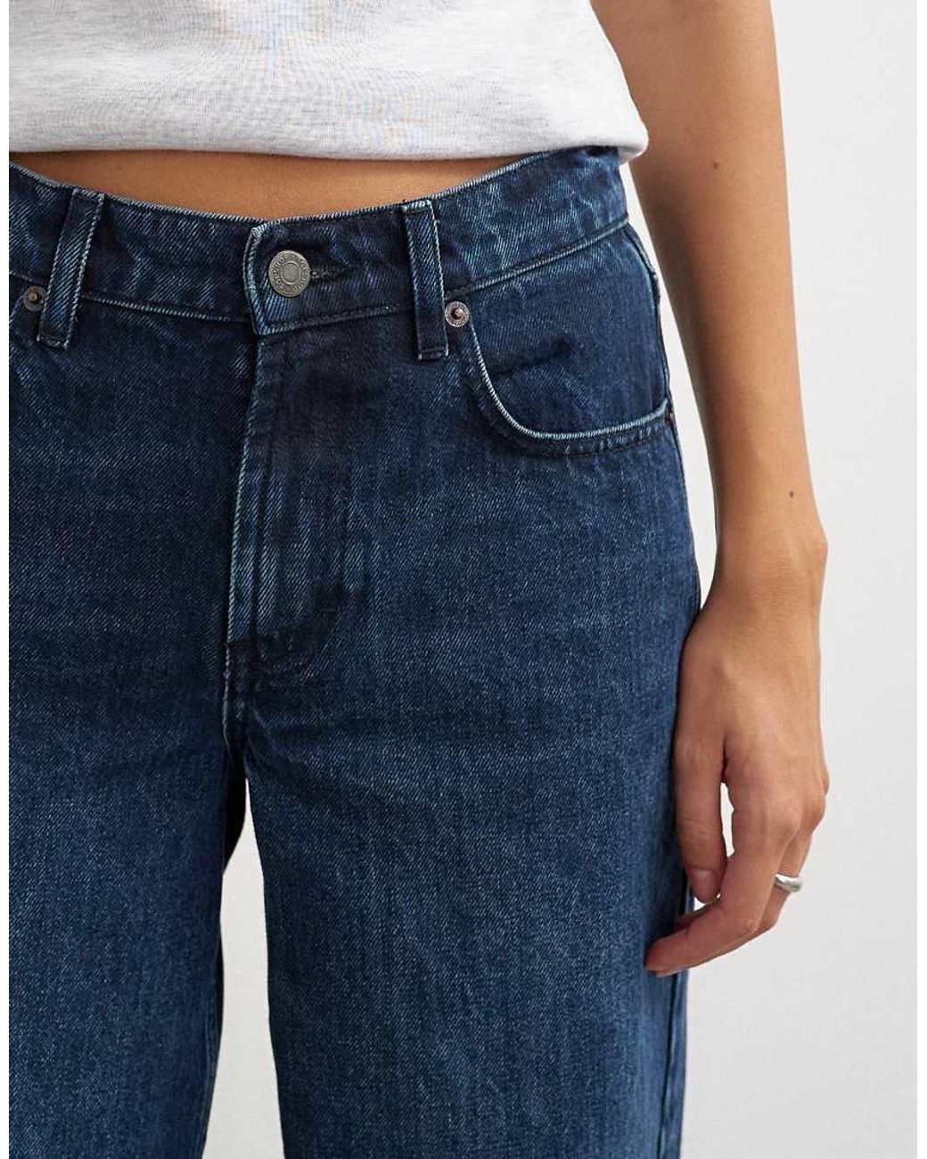 TOPSHOP Blue Cinch Low Rise Relaxed Jeans