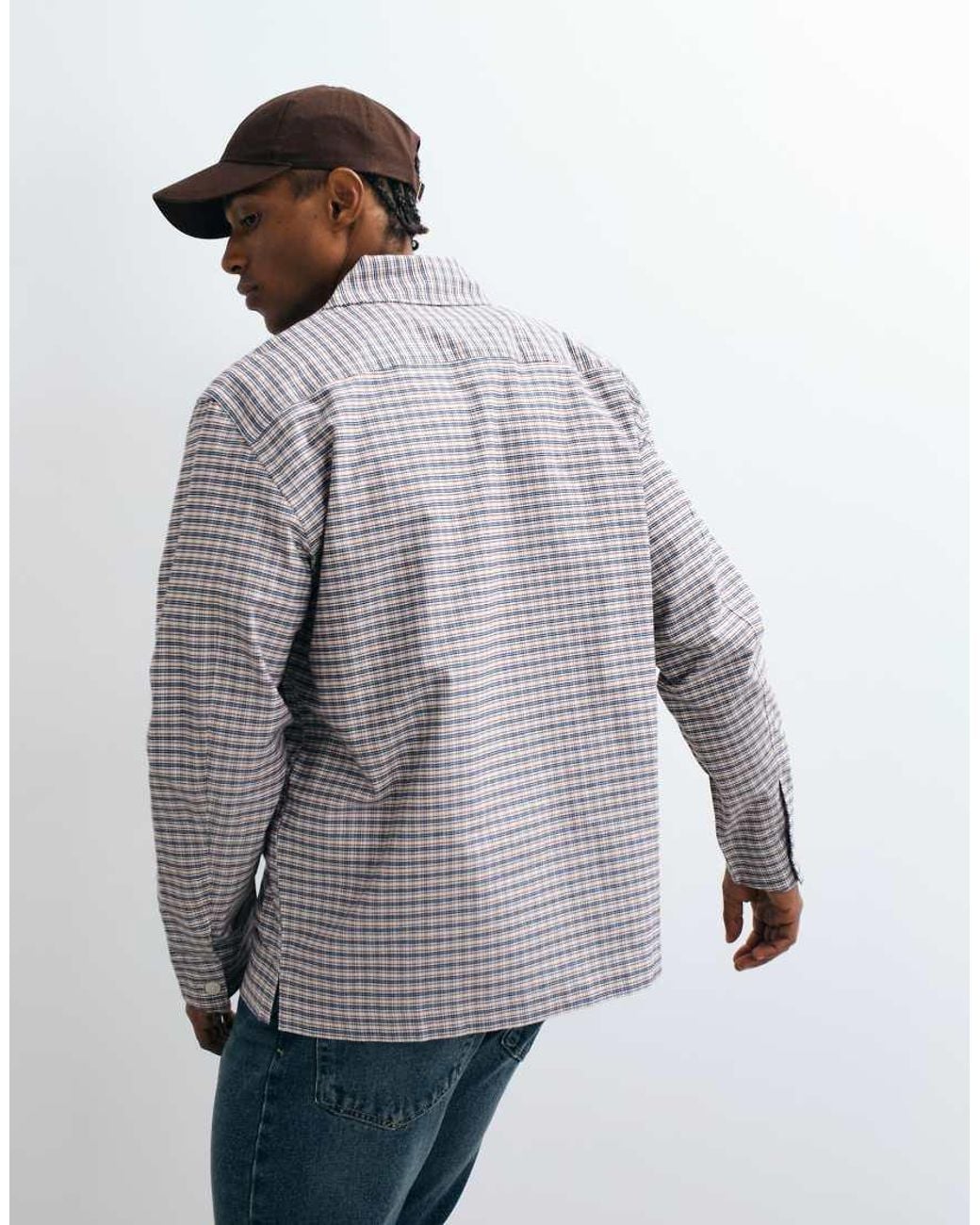 SELECTED Gray Brushed Cotton Oxford Shirt for men
