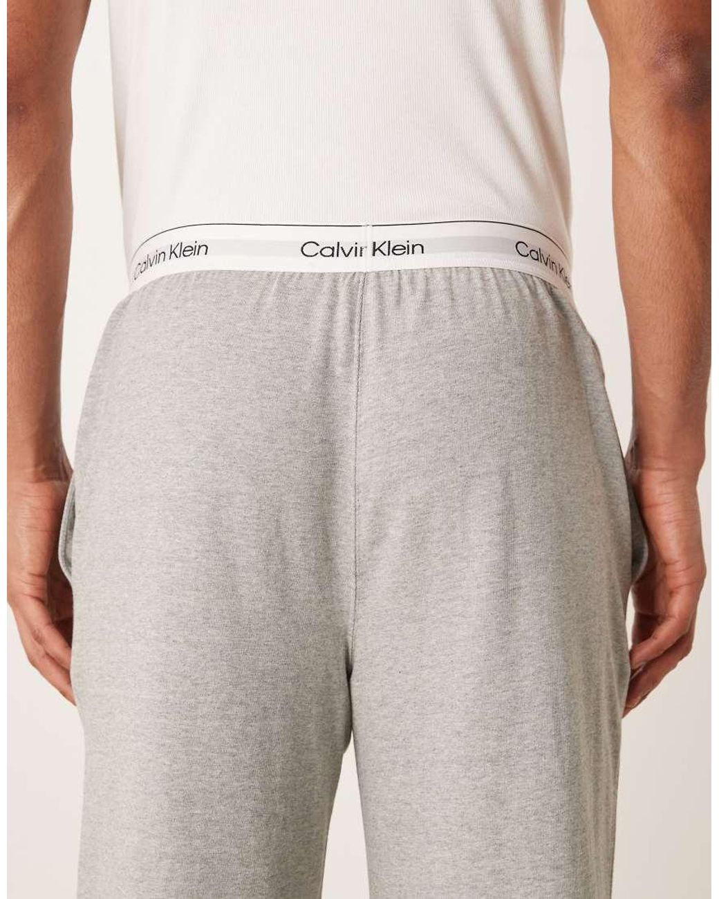 Calvin Klein Gray Icon Cotton Stretch Pyjama Bottoms for men