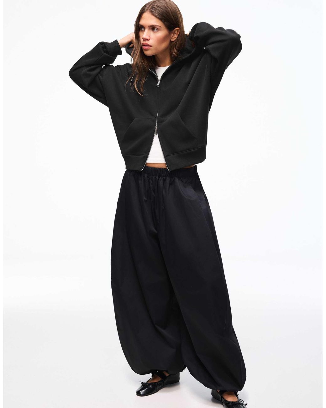 Bershka Black – oversize-kapuzenpullover