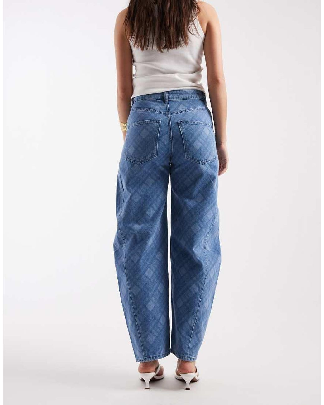ASOS Blue High Rise Barrel Jean