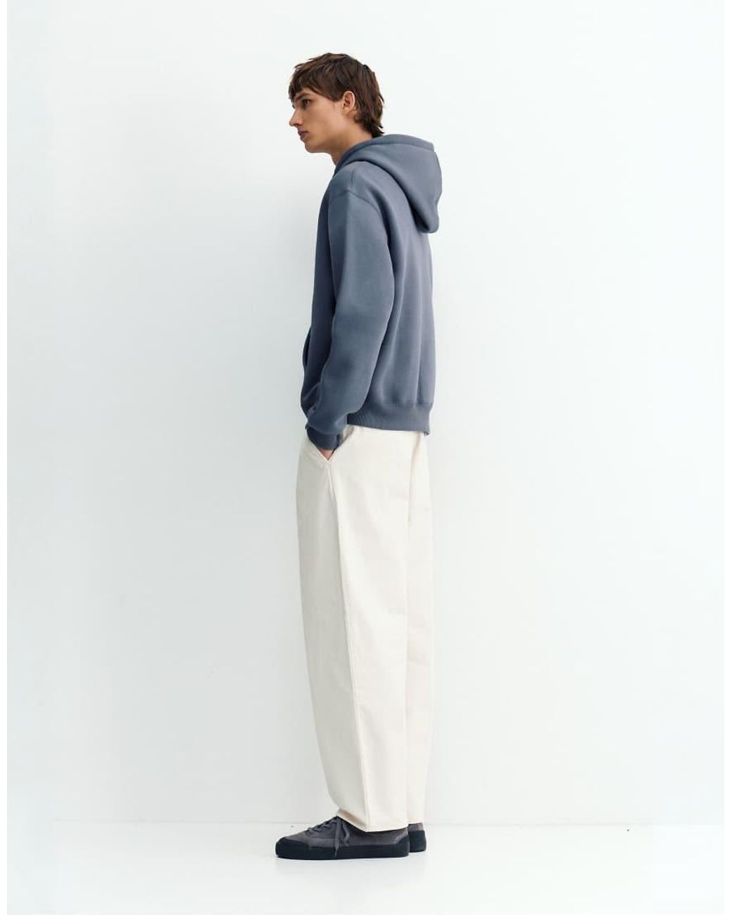 Pull&Bear Basic Hoodie in het Blue voor heren