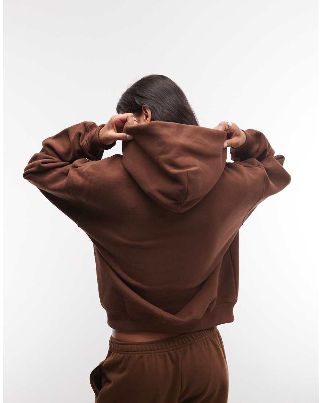 Nike Brown Studio Fleece Mid-weight Oversized Hoodie