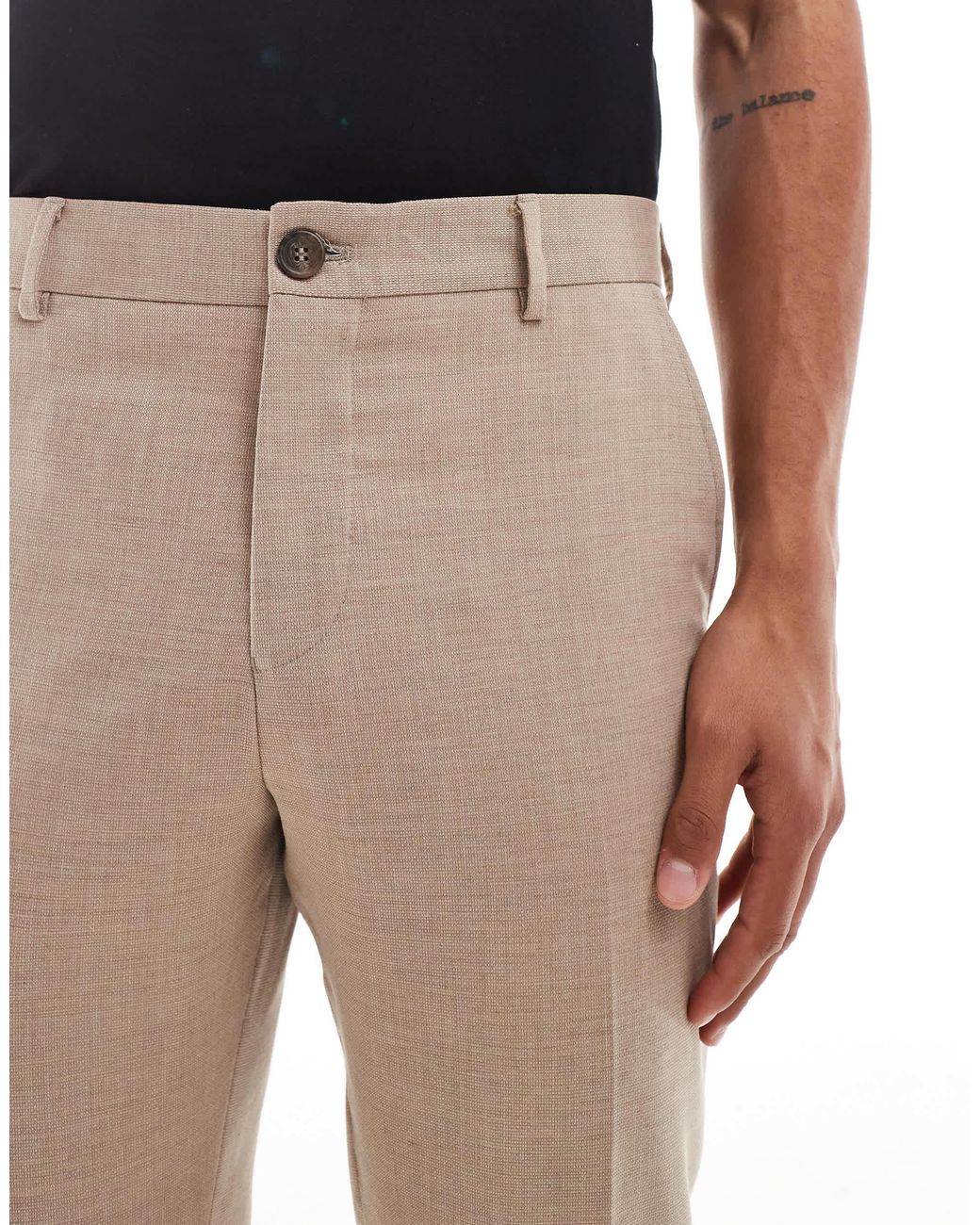 SELECTED Natural Wool Blend Slim Fit Trousers for men