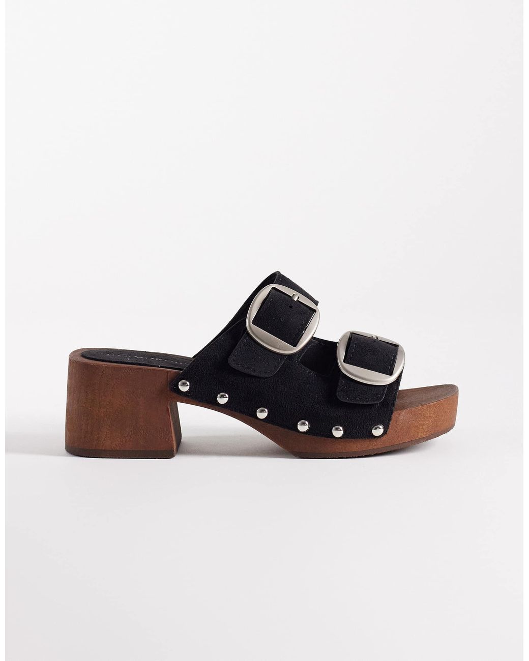 Glamorous Black – clogs aus wildlederimitat