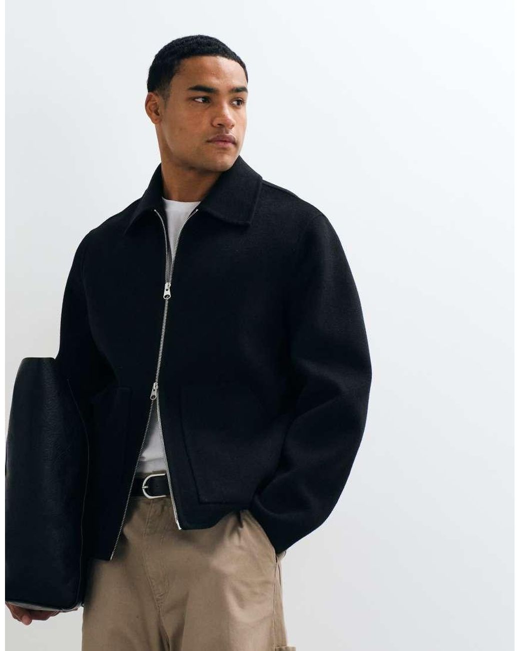 ARKET Blue Double Layer Wool Blend Short Jacket for men