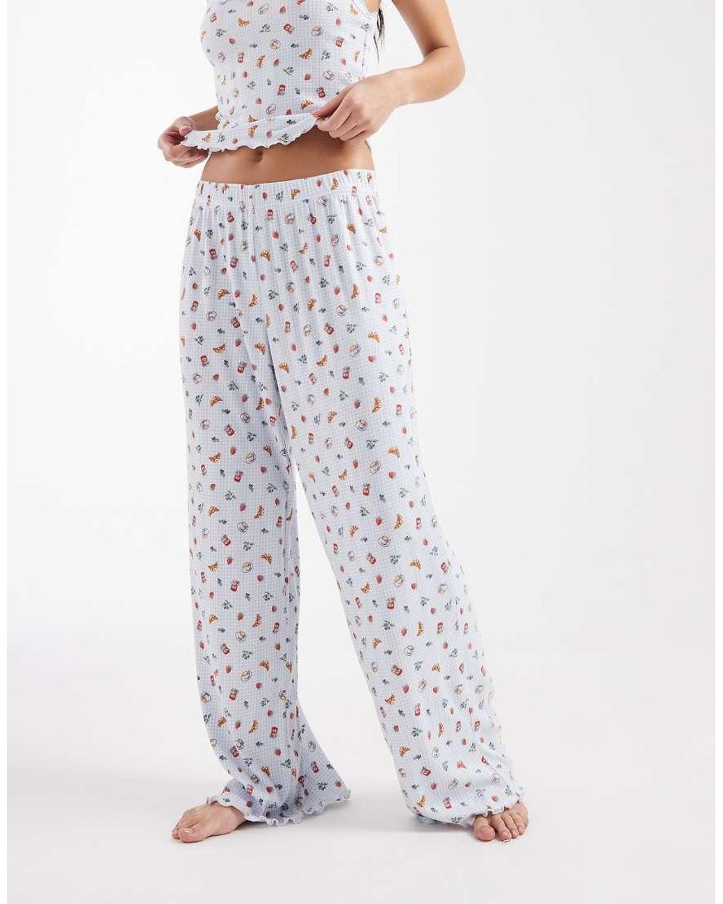 Miss Selfridge White Pointelle Pyjama Bottoms