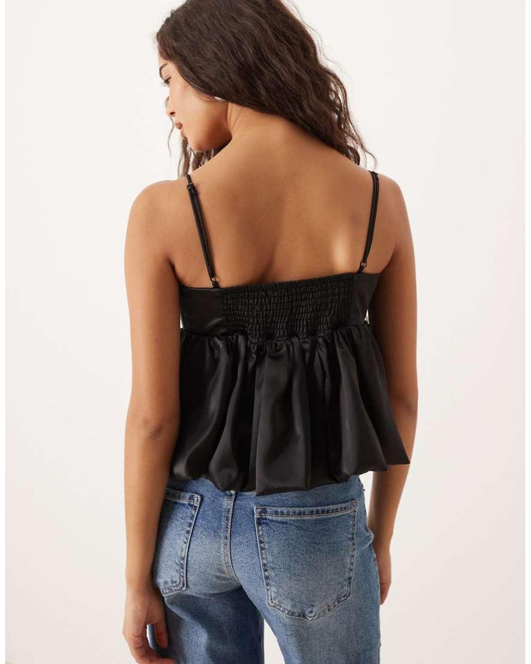 Gina Tricot Blue Bubble Singlet Peplum Top