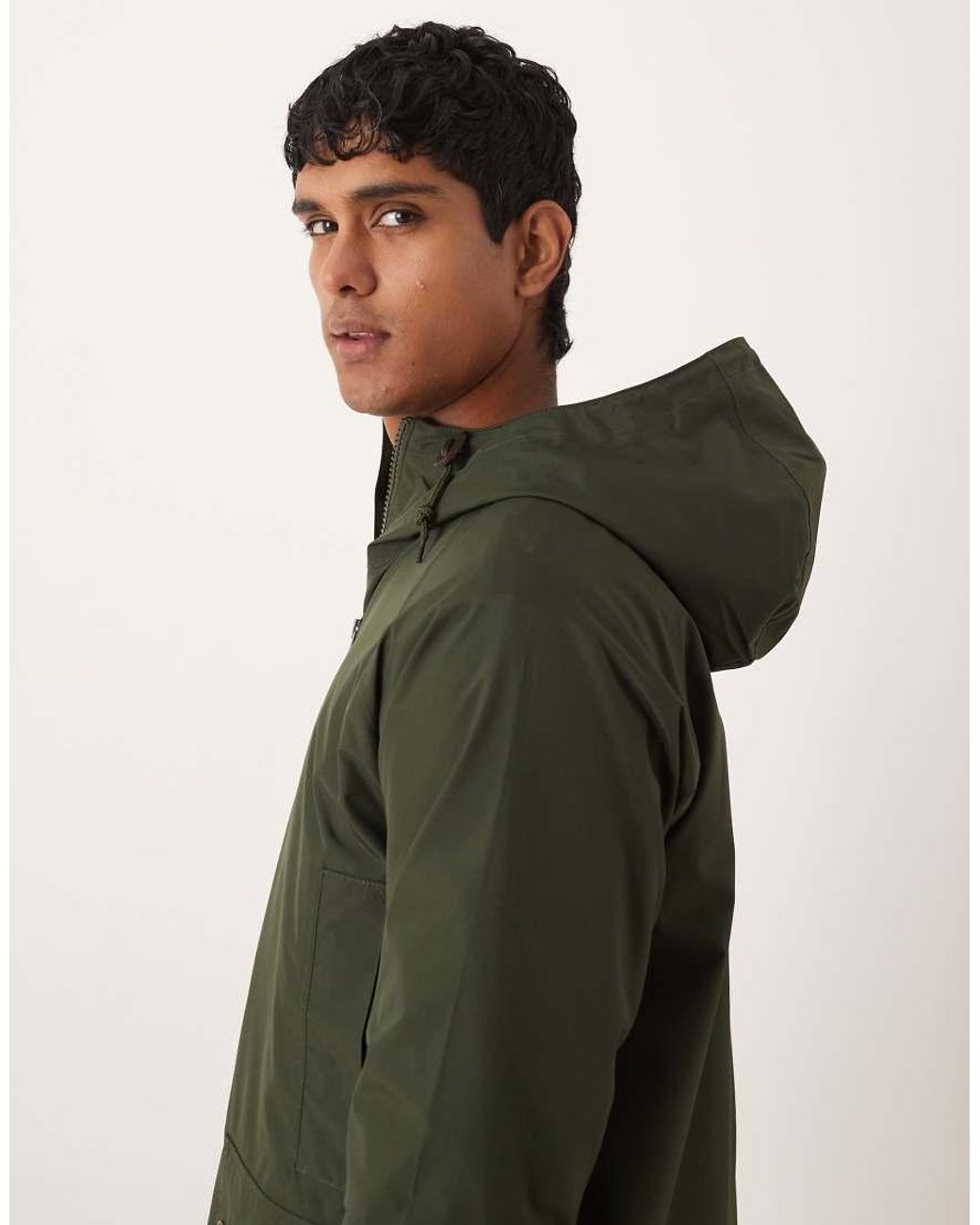 Barbour Green Domus Hooded Waterproof Jacket for men