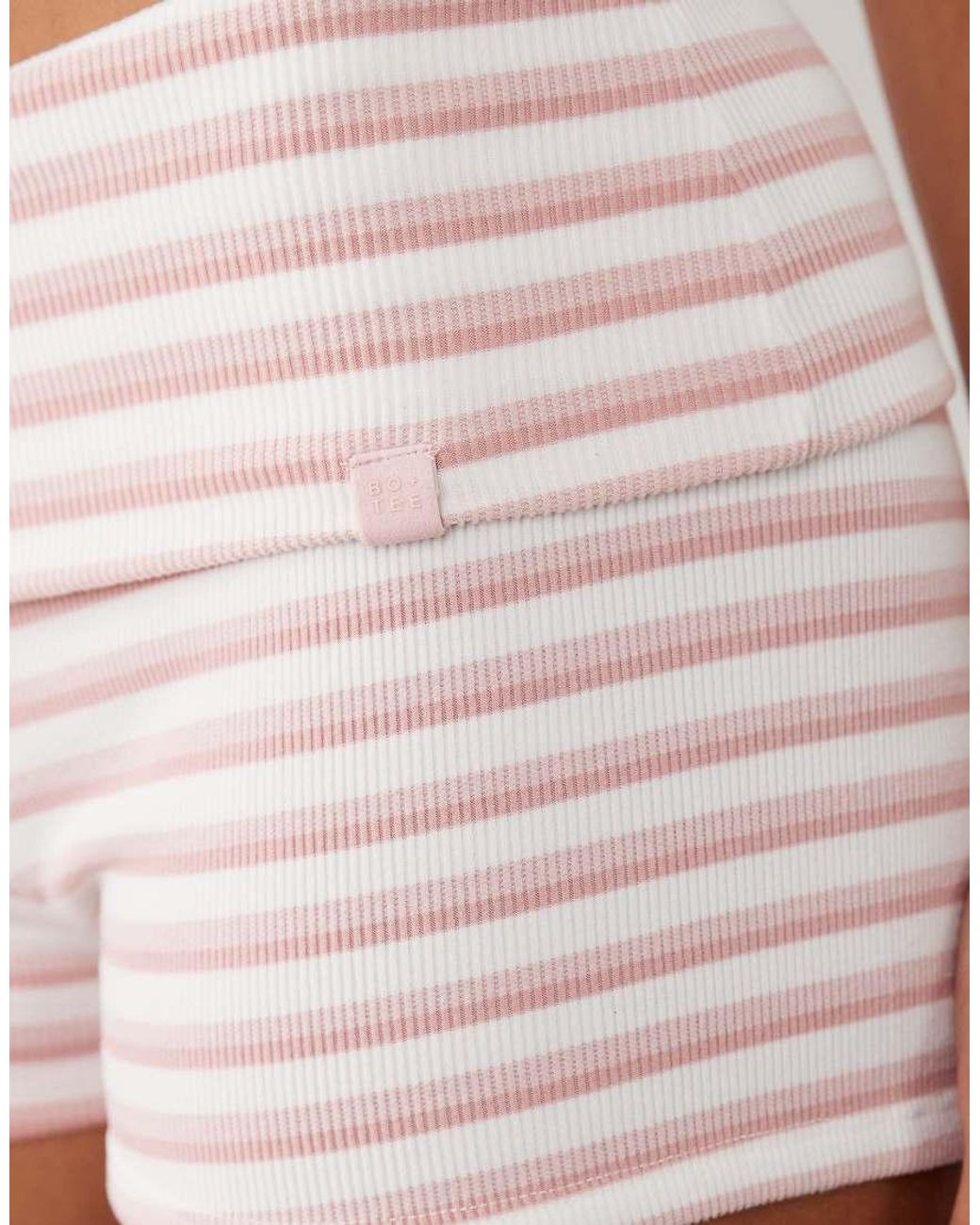 BO+TEE White Bo+tee Foldover Mini Shorts