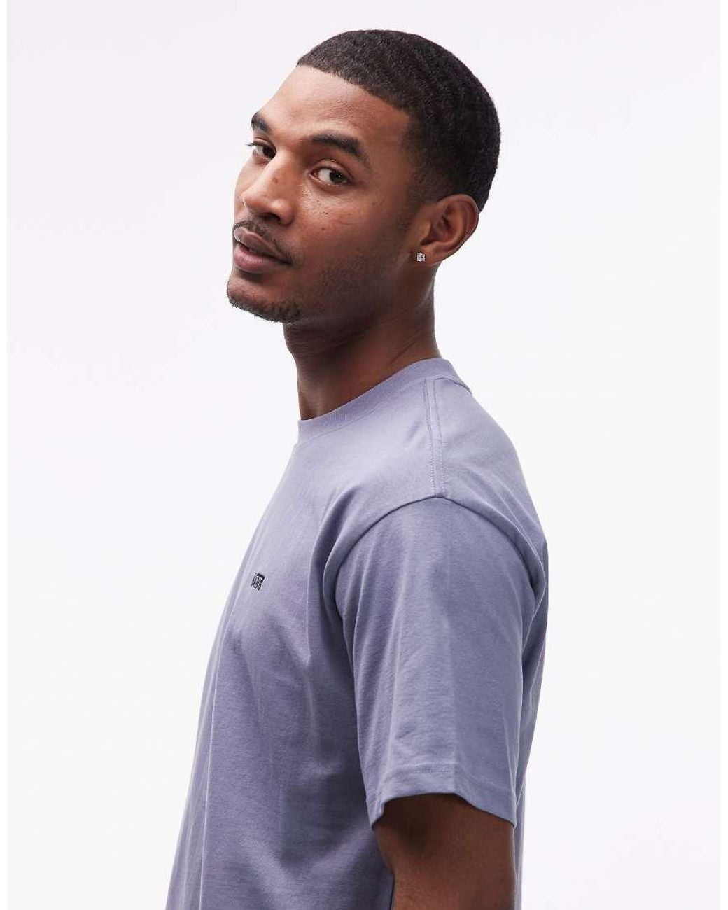 Vans Blue Left Chest Logo Oversized T-shirt for men