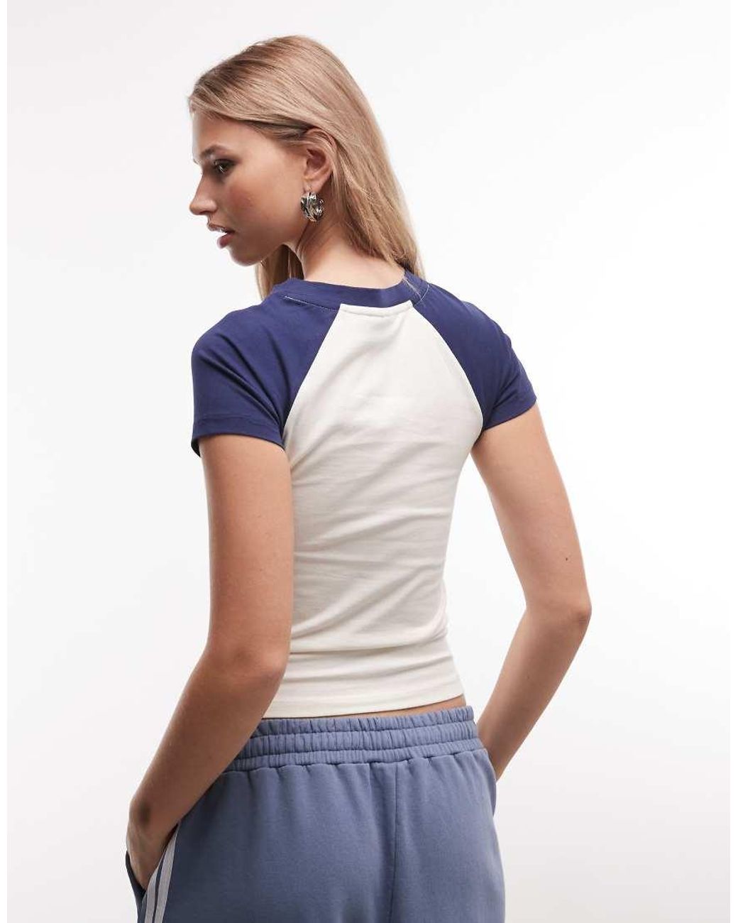 ASOS Blue Weekend Collective Co-Ord Polo Baby Tee With Graphic