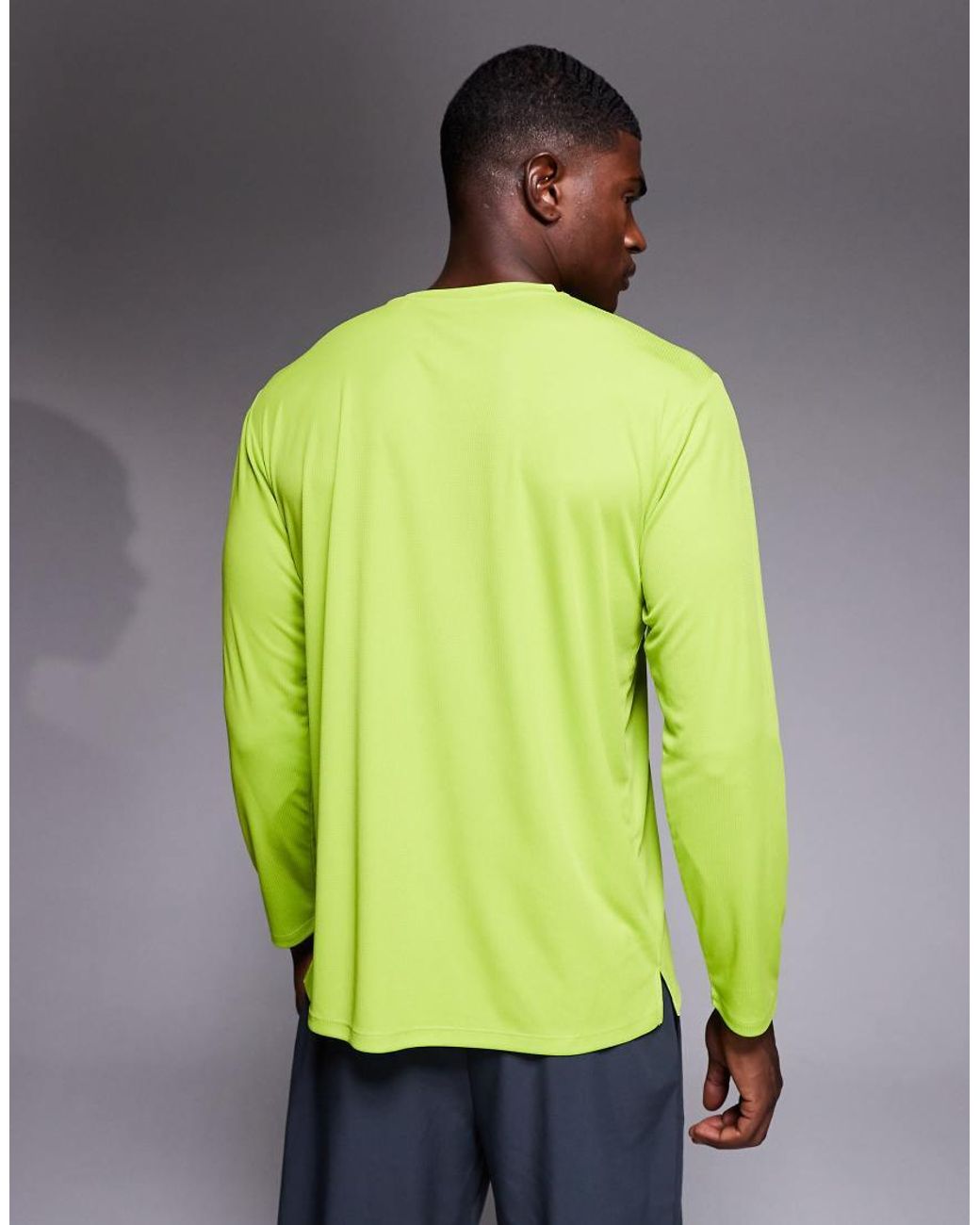 4505 Green Quick Dry Technical Mesh Relaxed Fit Long Sleeve Running T-shirt for men