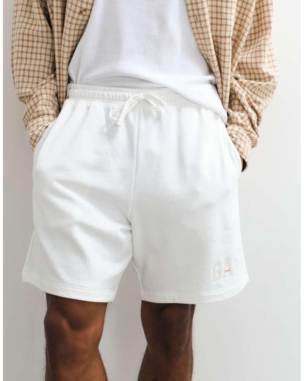 Gap White Logo Tie Waist Sweat Shorts Co-Ord for men