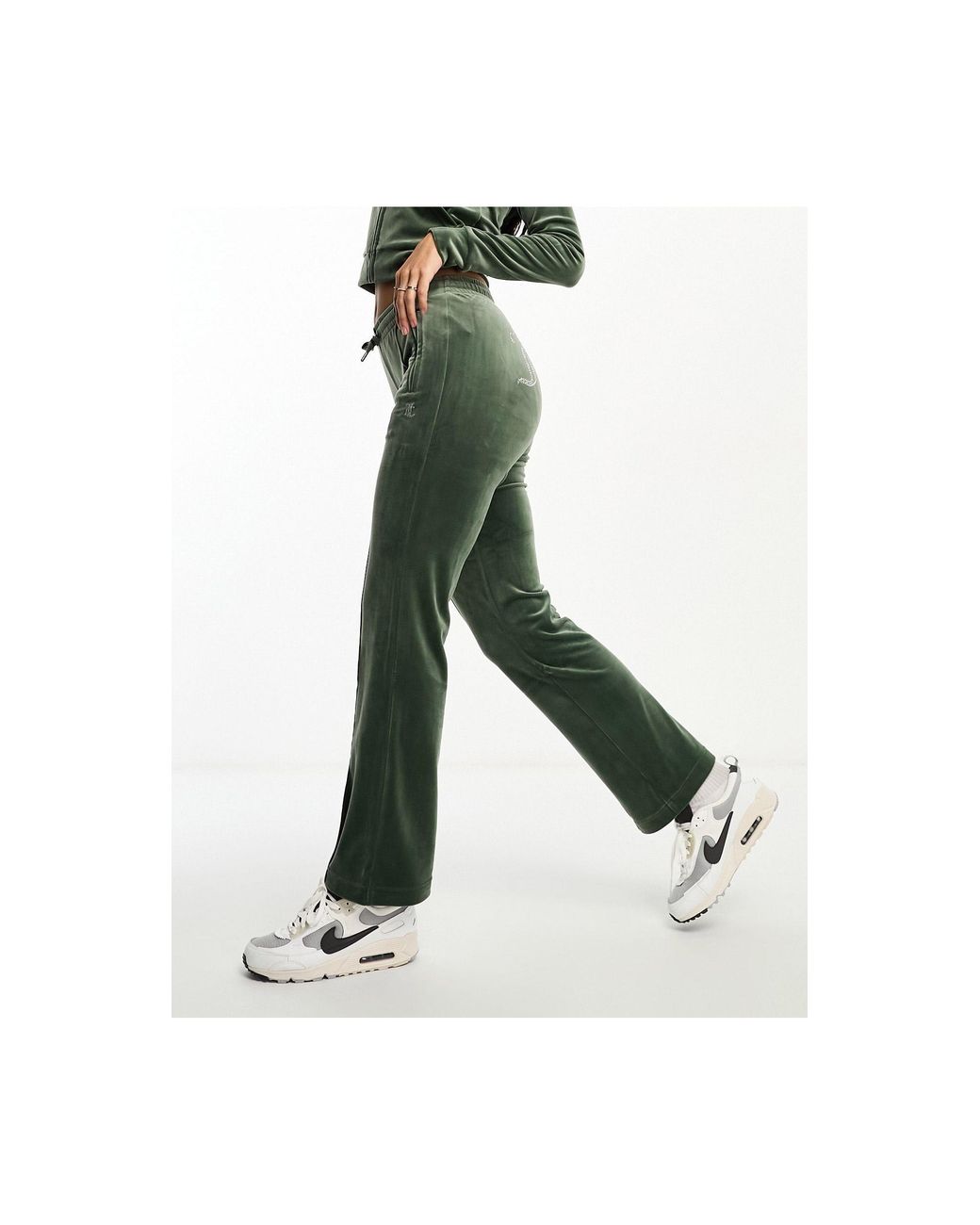 Juicy Couture Velour Straight Leg joggers Co ord in Green Lyst UK