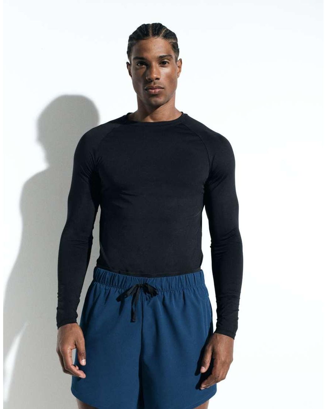 4505 Blue Icon Active Quick Dry Muscle Fit Base Layer Training Long Sleeve Top for men