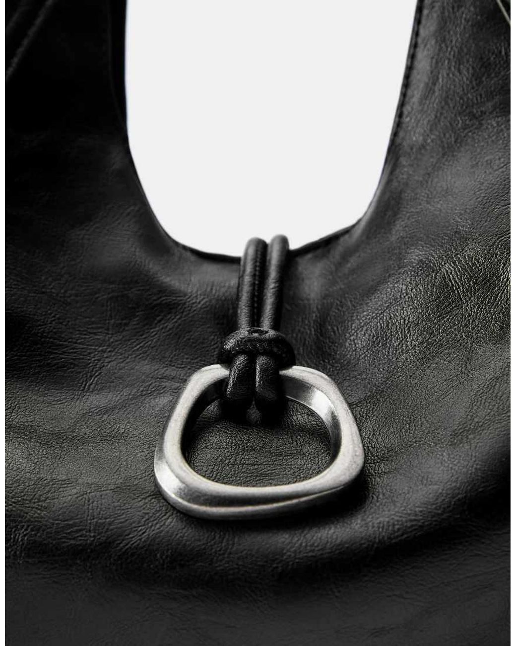 Pull&Bear Black Ring Tote Bag