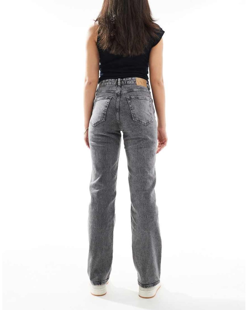 Vero Moda Gray Tessa High Rise Straight Leg Jeans
