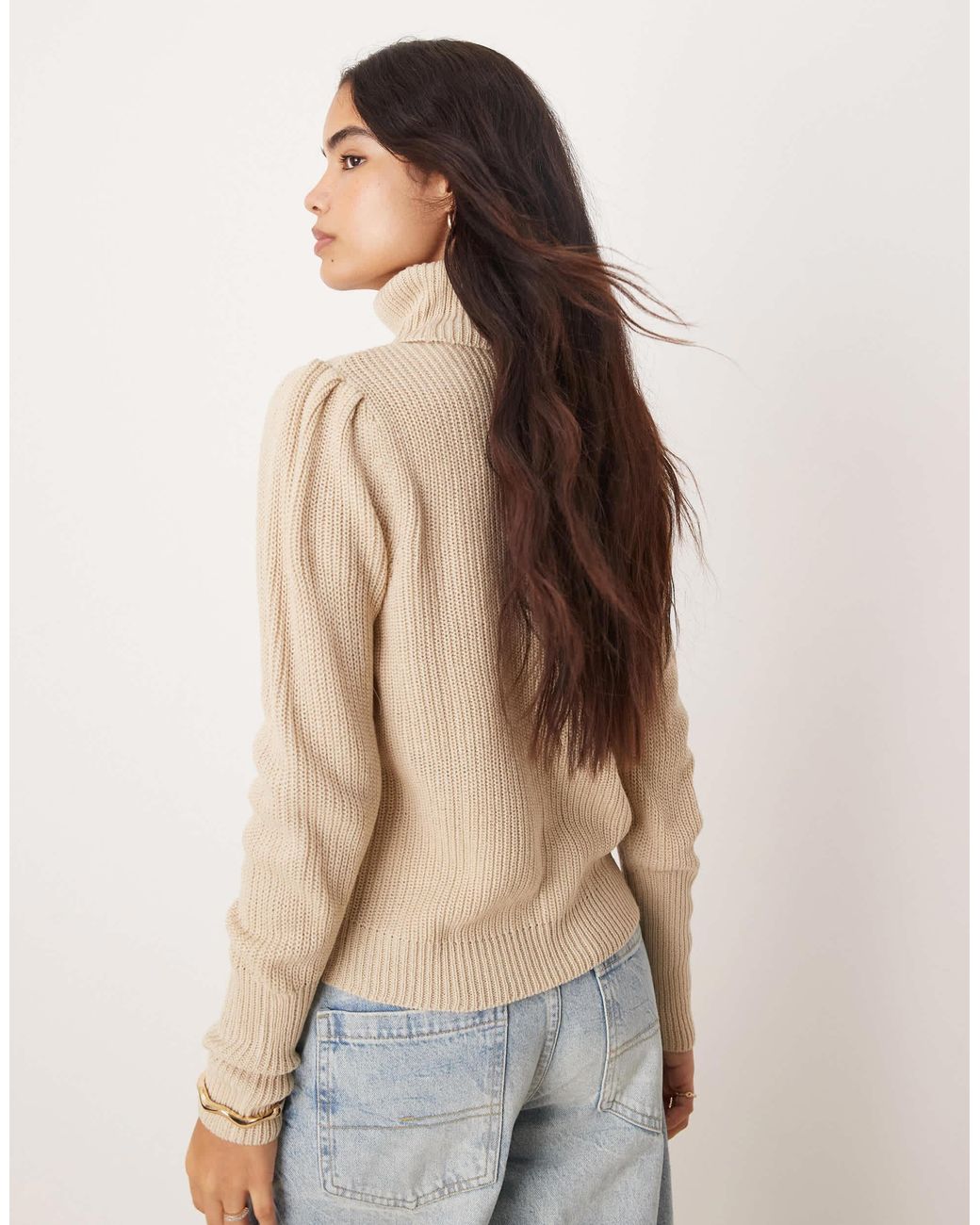 Vila Natural Roll Neck Knitted Jumper