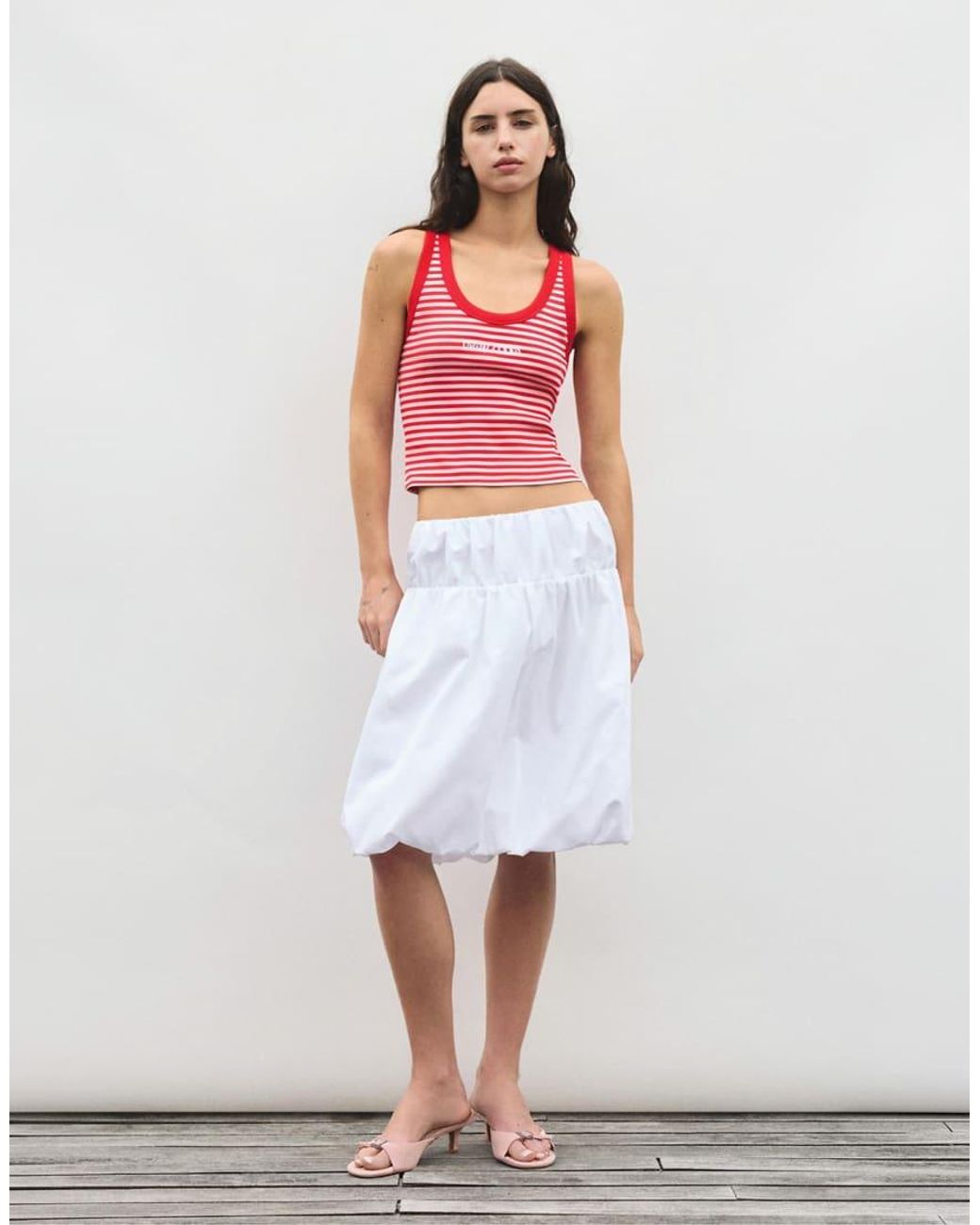 Pull&Bear Pink Striped Tank Top
