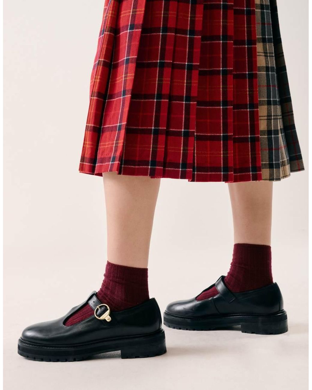 Barbour White Ryton Leather Buckle Mary Jane Shoes