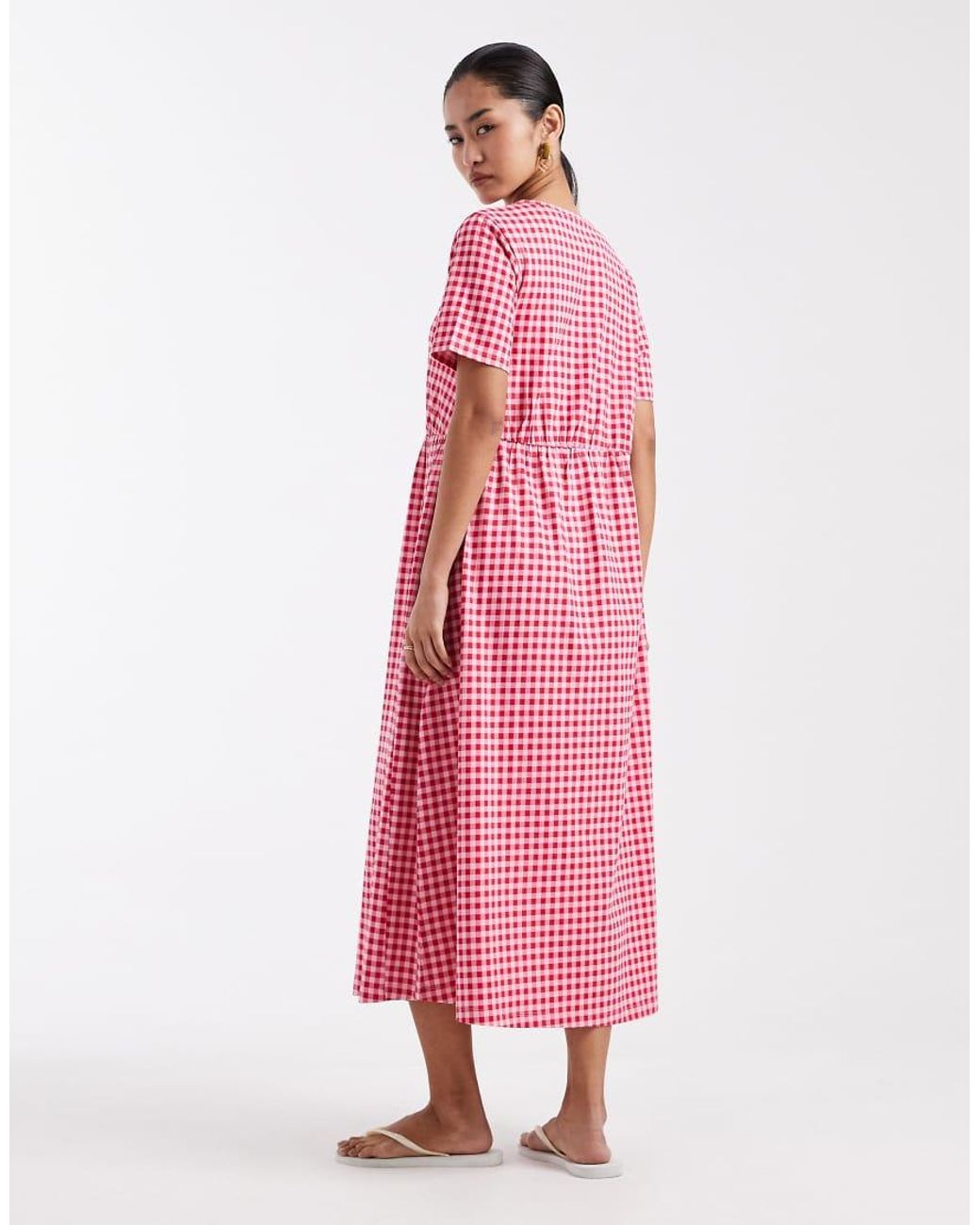 Threadbare Pink Jersey Short Sleeve Midi Dress
