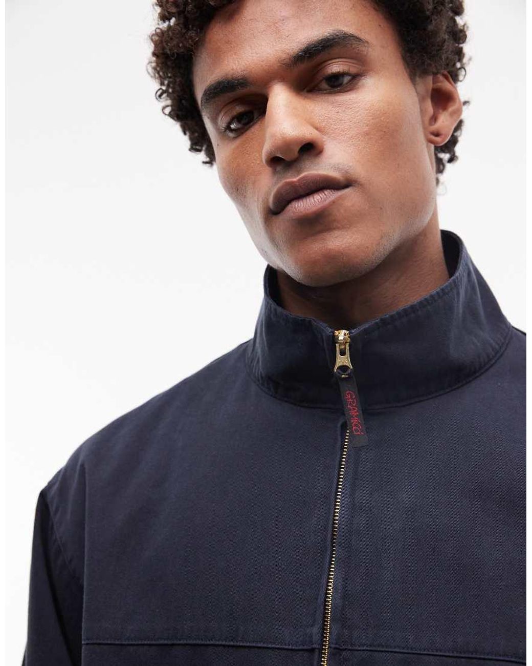 Gramicci Blue Twill Zip Up Jacket for men