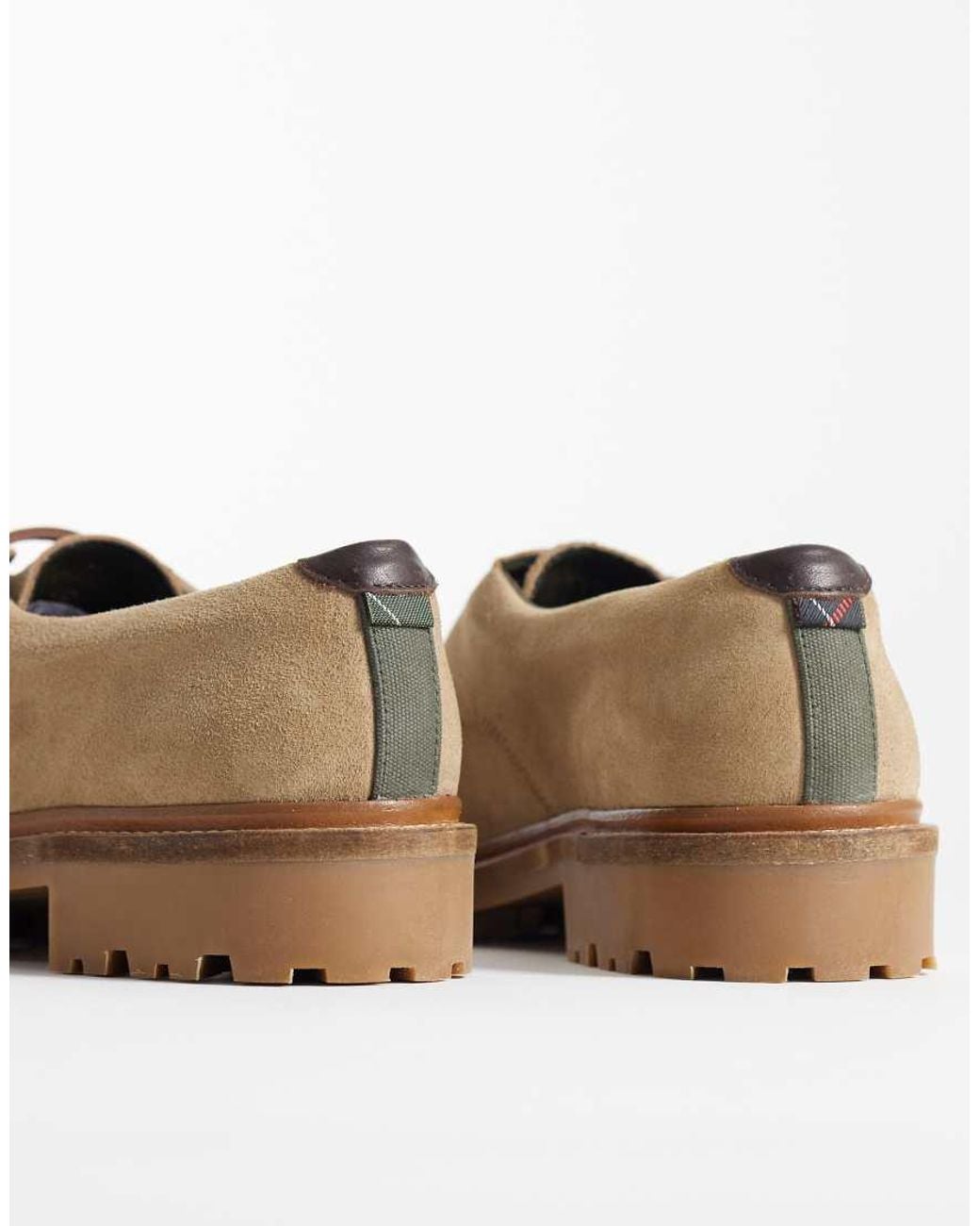 Barbour Natural Paxton Derby Suede Leather Boat Shoe for men