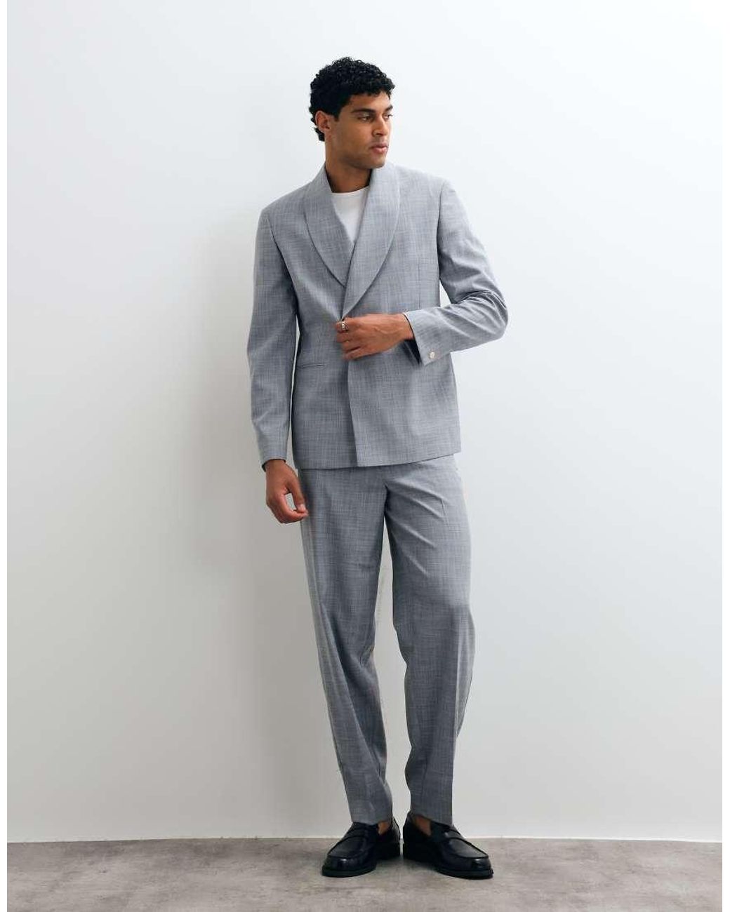 ASOS Gray Linen Look Regular Suit Jacket for men